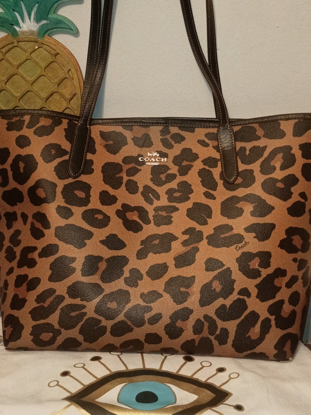 Coach City Tote Bag                           Leopard  - Brown & Black